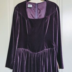 Laura Ashley Vintage Purple Velvet Dress